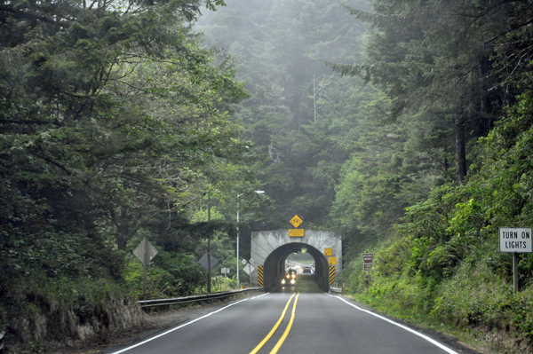 A very foggy day in Florence, Oregon